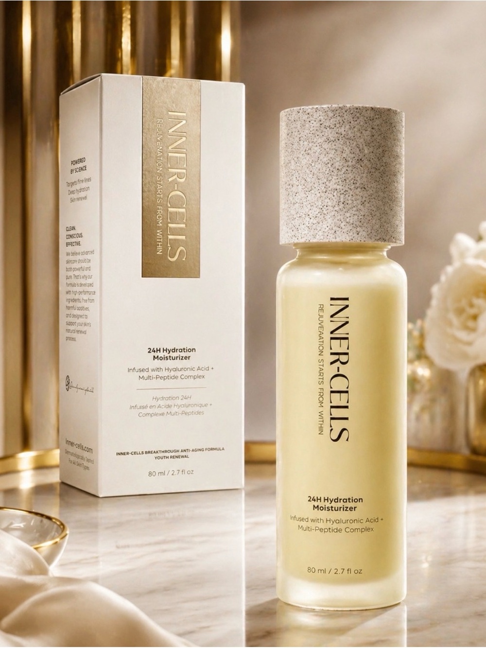 Inner Cells 24H Hydration Moisturizer Infused w/Hyaluronic Acid + Multi-Peptides